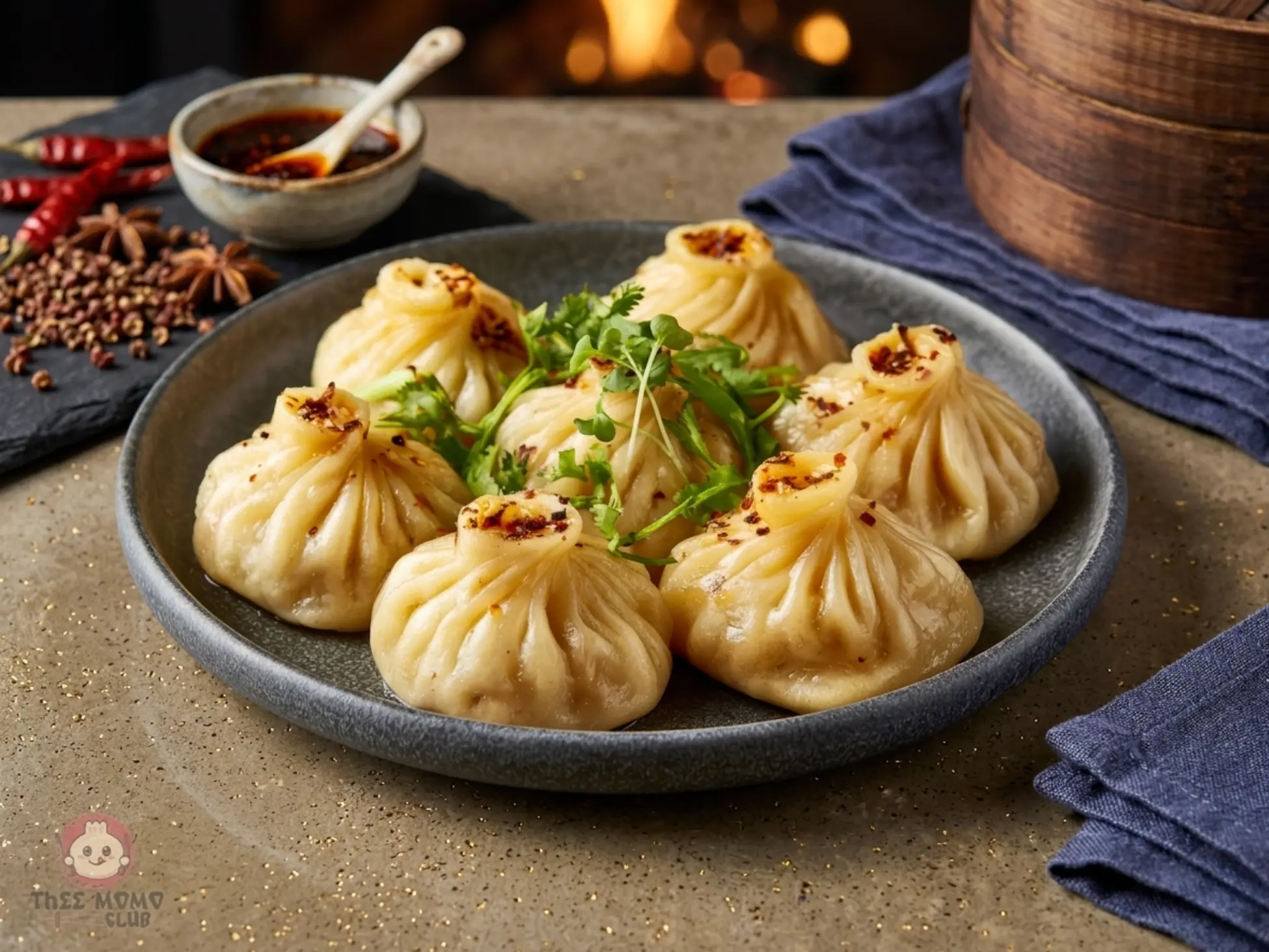 Steamed momo platter
